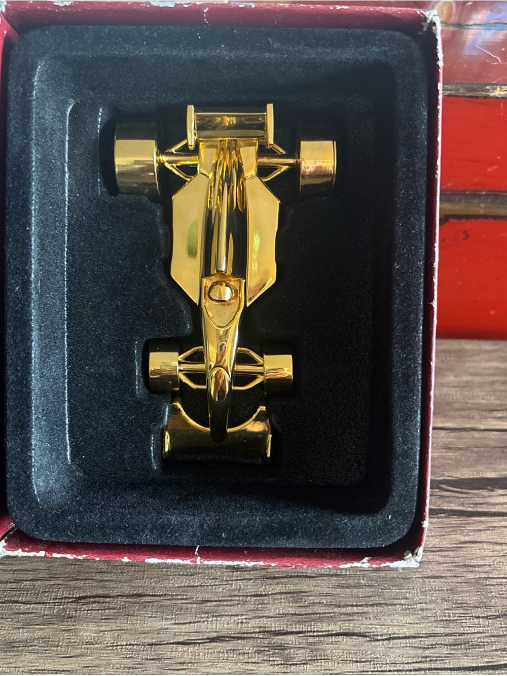 Xanadu Formula 1 Gold Racing Car Time  - Polished Metallic Accent